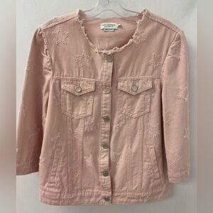 LILI SIDONIO MOLLY BRACKEN WOMEN'S PINK DENIM JACKET SIZE MEDIUM